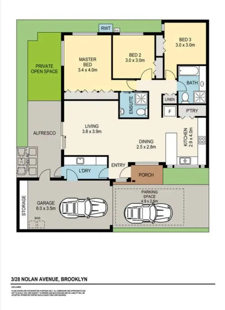 Floorplan of Homely unit listing, 3/28 Nolan Avenue, Brooklyn VIC 3012