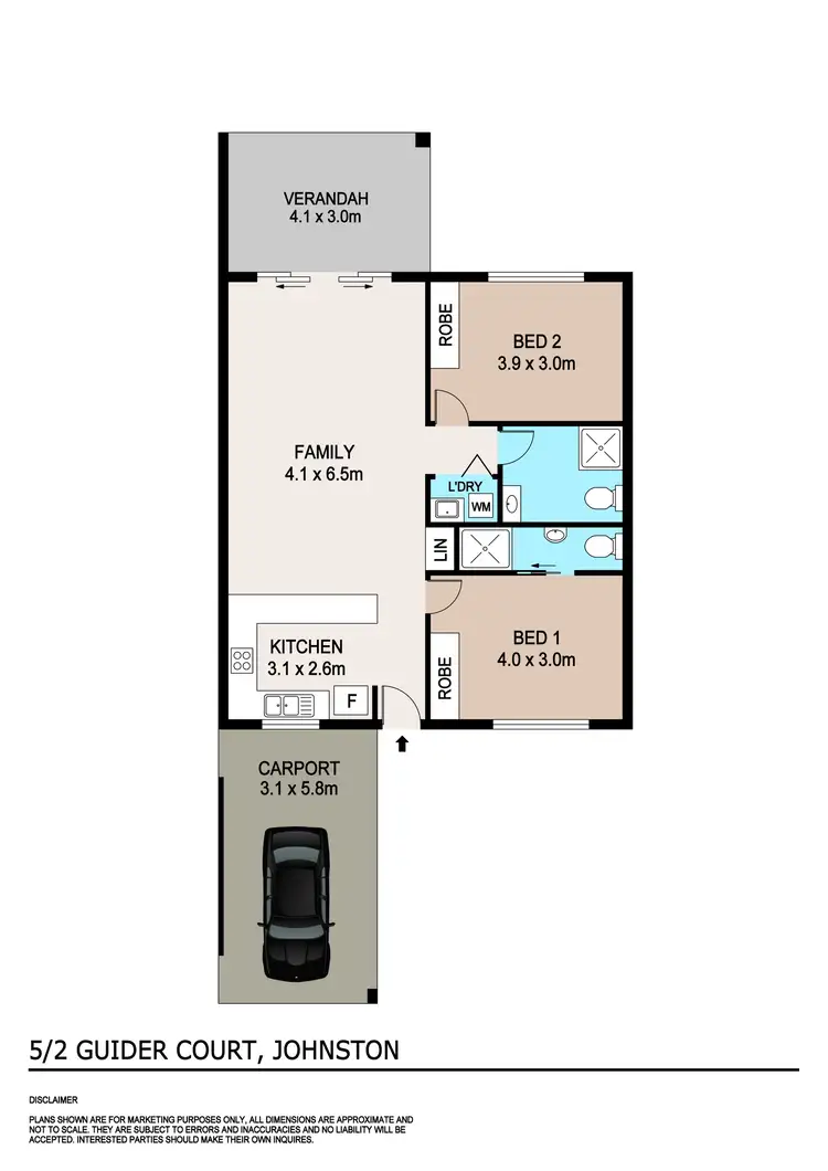 Floorplan of Homely unit listing, 5/2 Guider Court, Johnston NT 832