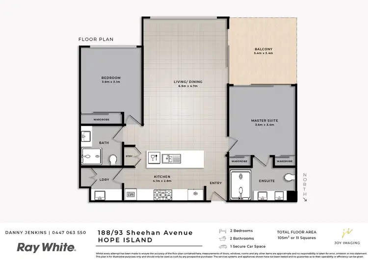 Floorplan of Homely apartment listing, 188/93 Sheehan Avenue, Hope Island QLD 4212