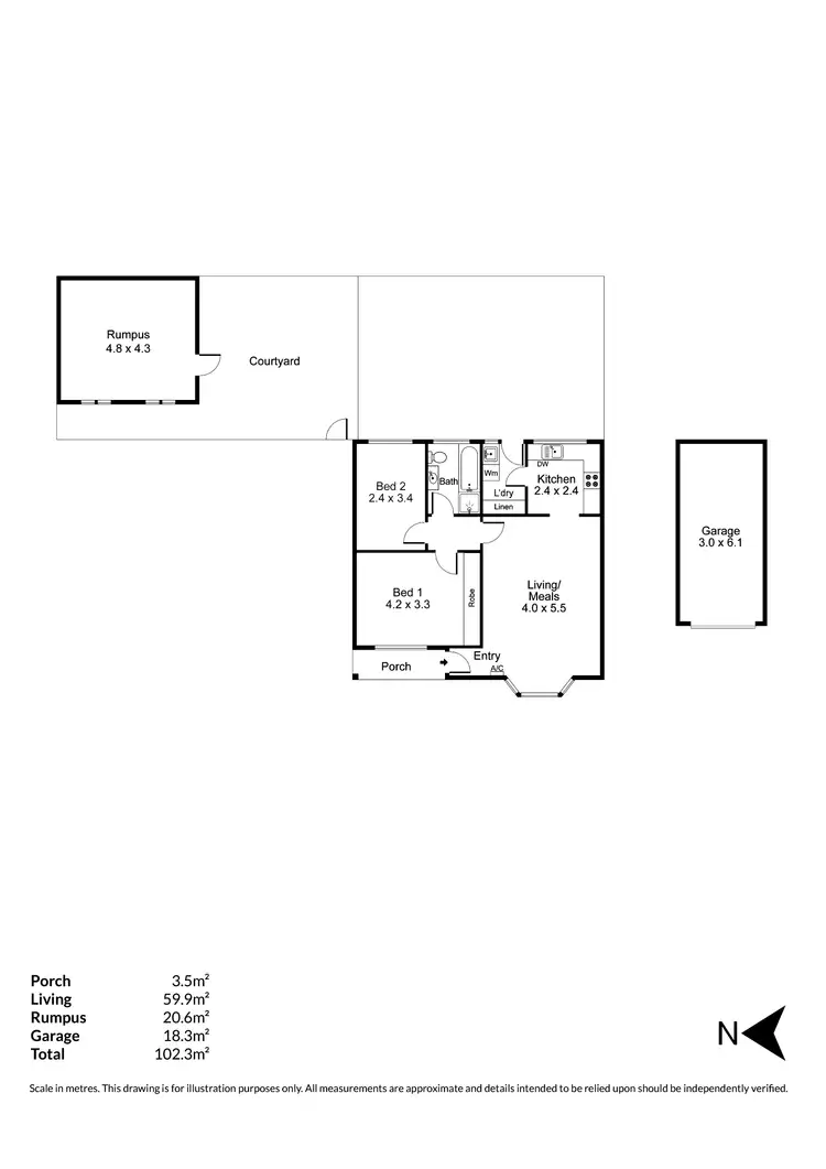 Floorplan of Homely unit listing, Unit 4/10 Princes Road, Greenacres SA 5086