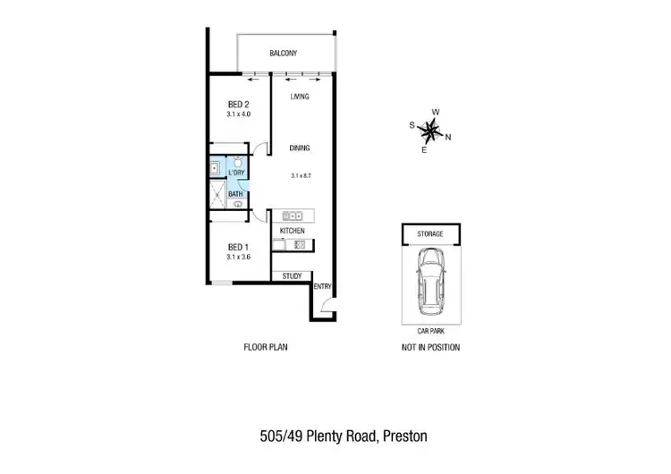 Floorplan of Homely apartment listing, 505/49 Plenty Road, Preston VIC 3072