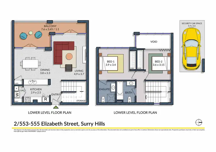 Floorplan of Homely apartment listing, 2/553-555 Elizabeth Street, Surry Hills NSW 2010