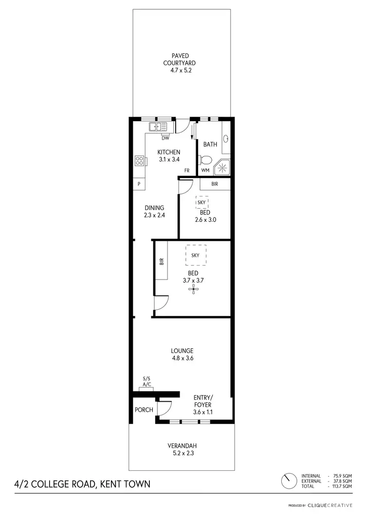 Floorplan of Homely unit listing, 4/2 College Road, Kent Town SA 5067