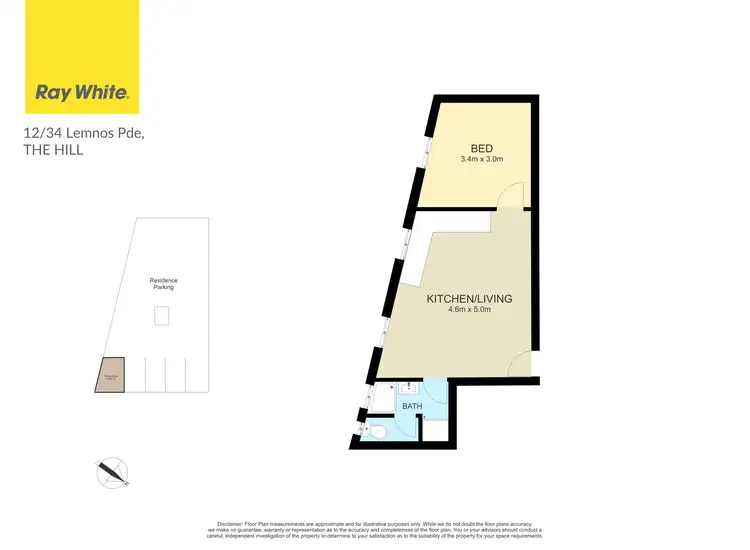Floorplan of Homely unit listing, 12/34 Lemnos Parade, The Hill NSW 2300