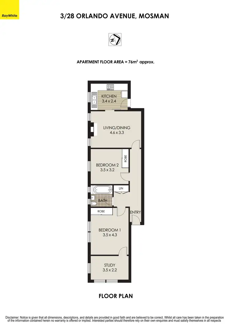 Floorplan of Homely apartment listing, 3/28 Orlando Avenue, Mosman NSW 2088