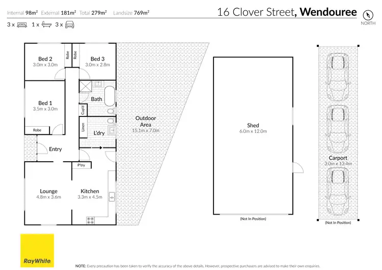 Floorplan of Homely house listing, 16 Clover Street, Wendouree VIC 3355