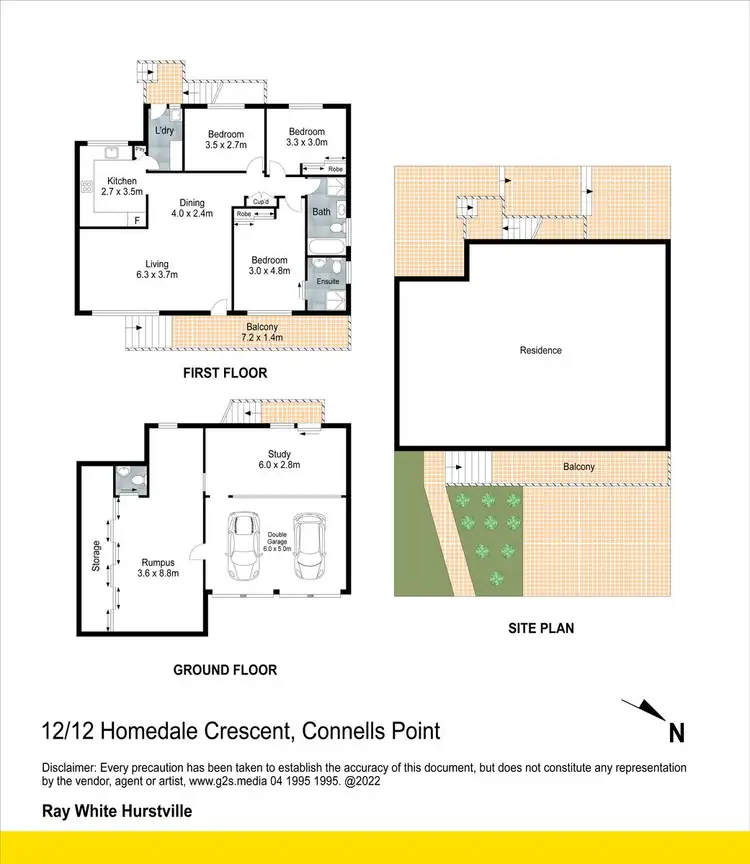 Floorplan of Homely townhouse listing, 12/12 Homedale Crescent, Connells Point NSW 2221