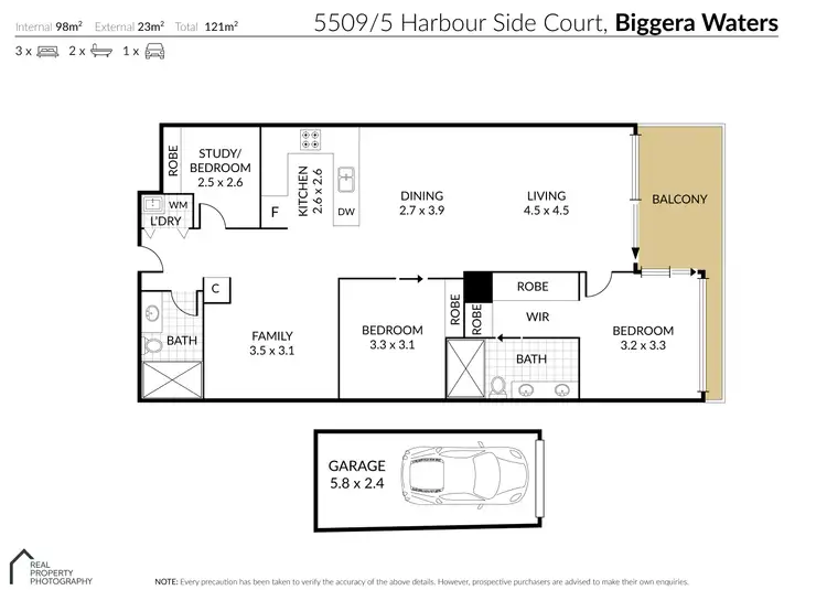 Floorplan of Homely apartment listing, 5509/5 Harbour Side Court, Biggera Waters QLD 4216