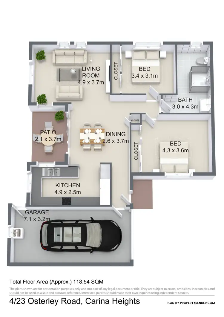 Floorplan of Homely townhouse listing, 4/23 Osterley Road, Carina Heights QLD 4152