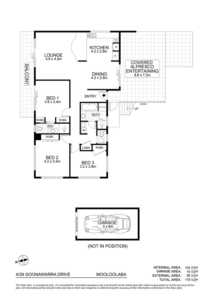 Floorplan of Homely unit listing, 4/39 Goonawarra Drive, Mooloolaba QLD 4557