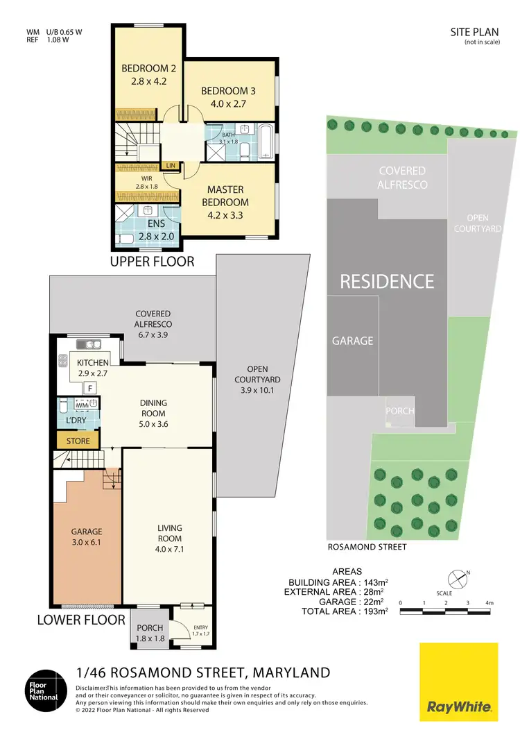 Floorplan of Homely semi-detached listing, 1/46 Rosamond Street, Maryland NSW 2287