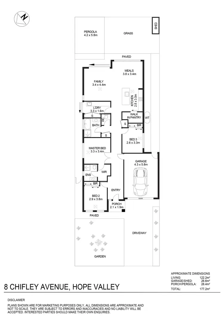 Floorplan of Homely house listing, 8 Chifley Avenue, Hope Valley SA 5090