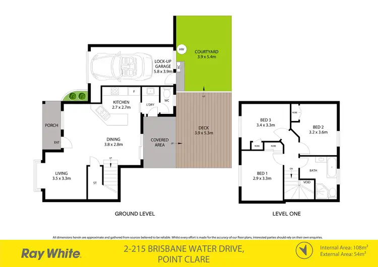 Floorplan of Homely townhouse listing, 2/215 Brisbane Water Drive, Point Clare NSW 2250
