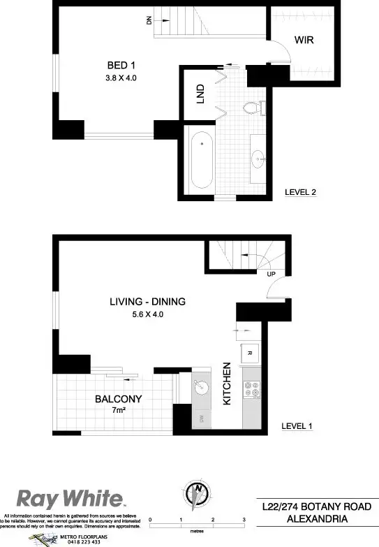 Floorplan of Homely apartment listing, L22/274 Botany Road, Alexandria NSW 2015