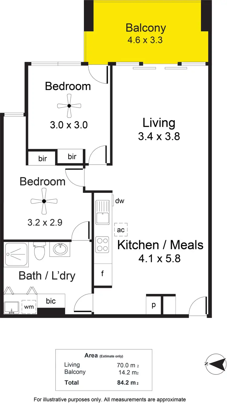 Floorplan of Homely apartment listing, 306/301 St Clair Avenue, St Clair SA 5011