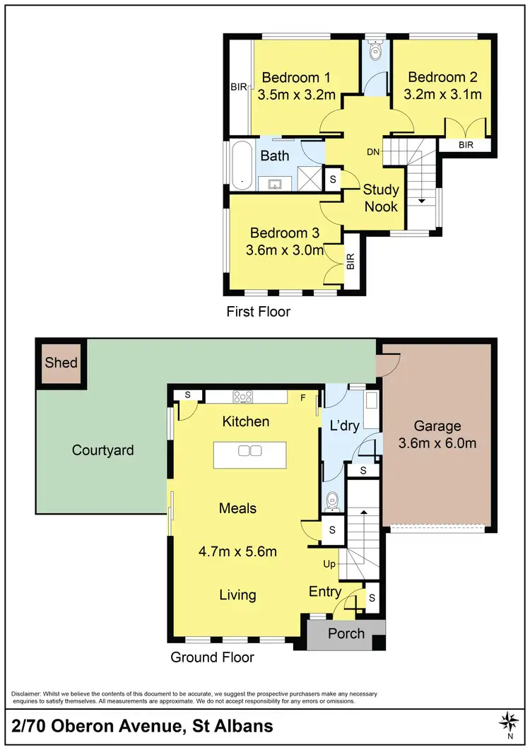 Floorplan of Homely townhouse listing, 2/70 Oberon Avenue, St Albans VIC 3021