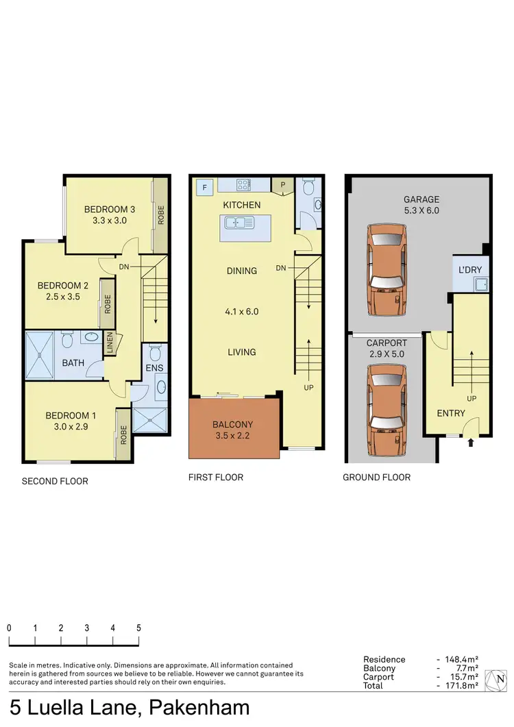 Floorplan of Homely townhouse listing, 5 Luella Lane, Pakenham VIC 3810