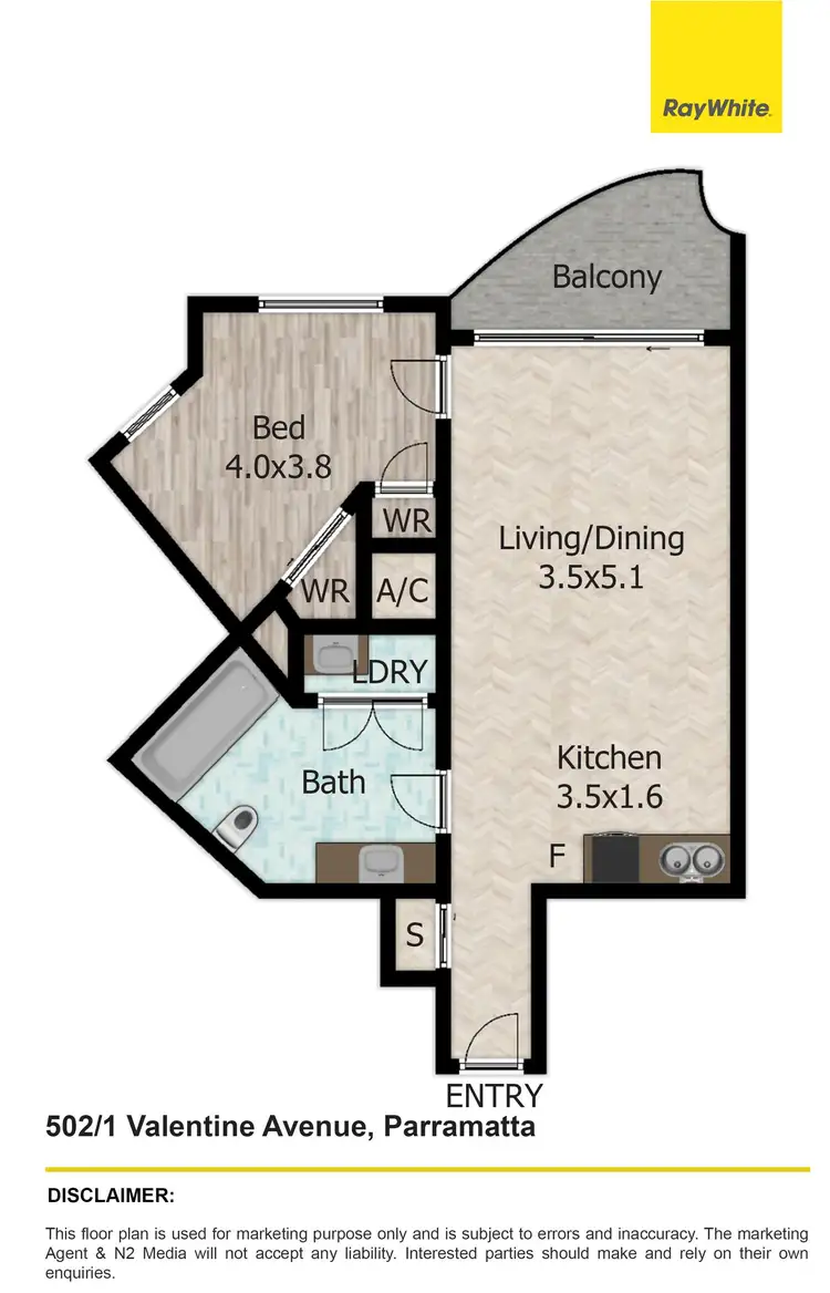 Floorplan of Homely apartment listing, 502/1-3 Valentine Avenue, Parramatta NSW 2150