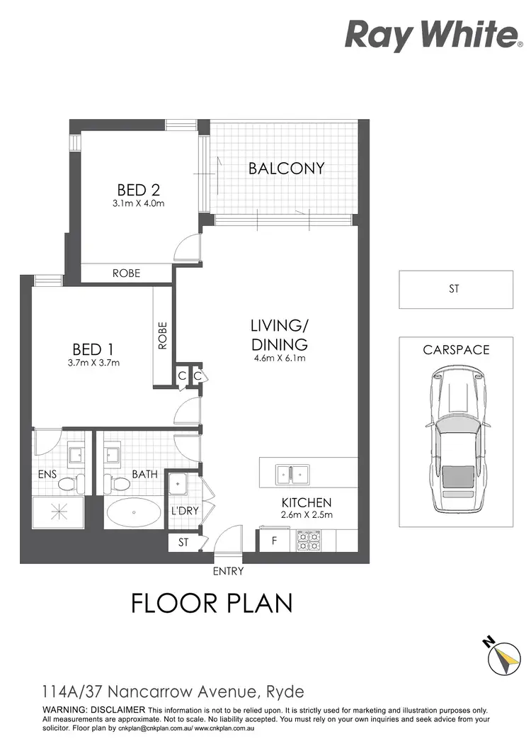 Floorplan of Homely apartment listing, 114A/37 Nancarrow Avenue, Ryde NSW 2112