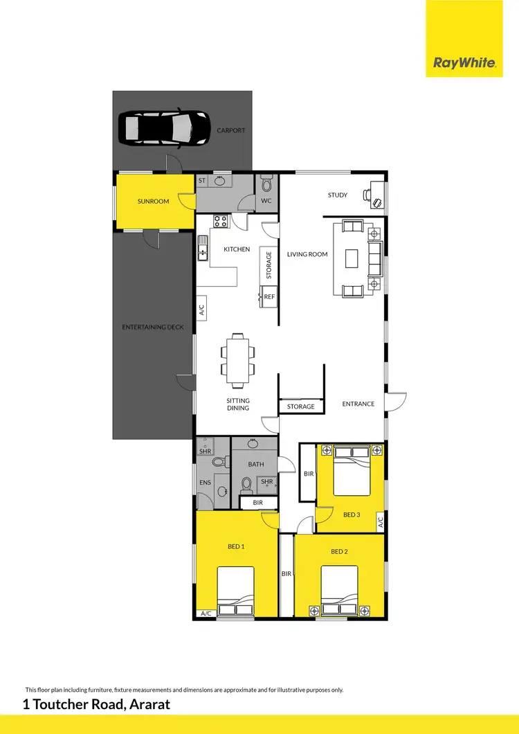 Floorplan of Homely house listing, 1 Toutcher Road, Ararat VIC 3377