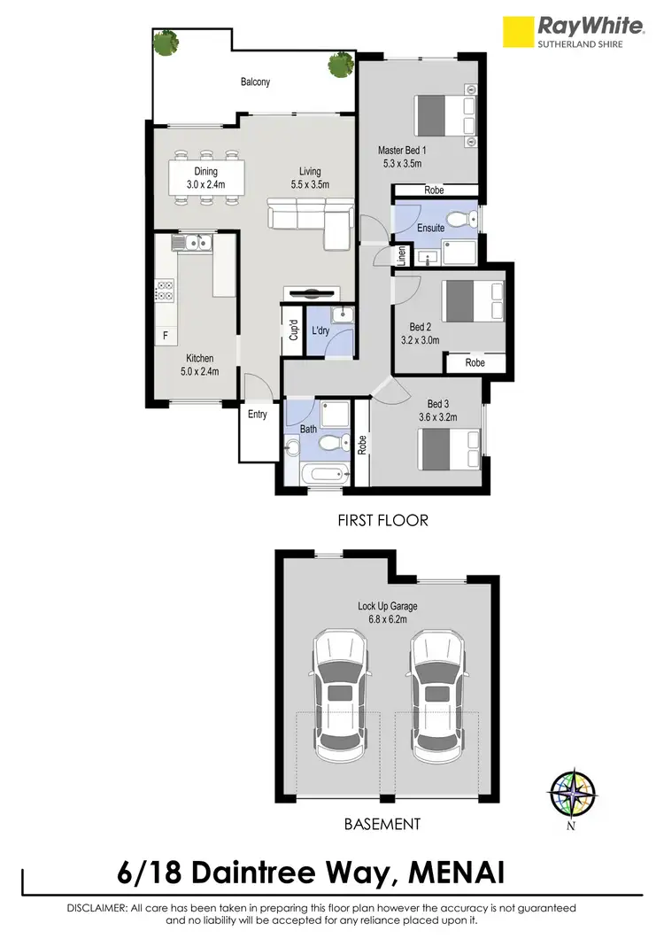 Floorplan of Homely unit listing, 6/18 Daintree Way, Menai NSW 2234