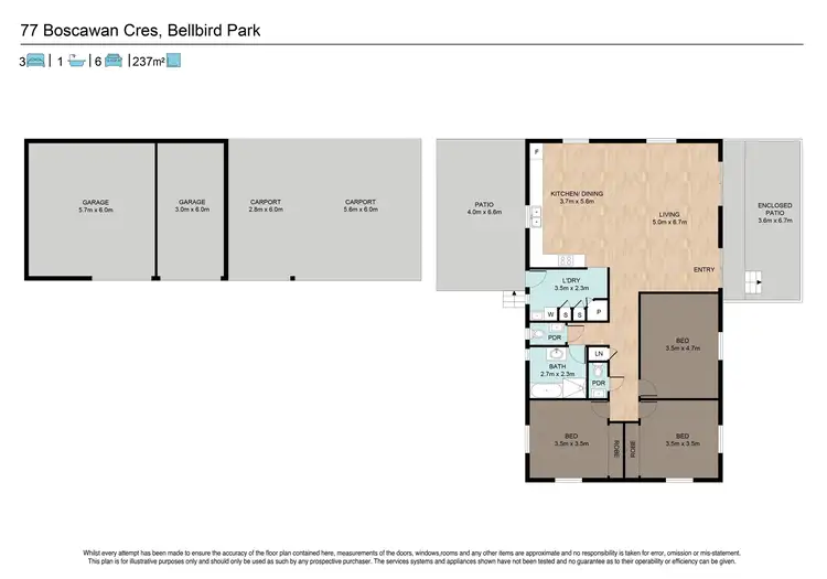 Floorplan of Homely house listing, 77 Boscawan Crescent, Bellbird Park QLD 4300