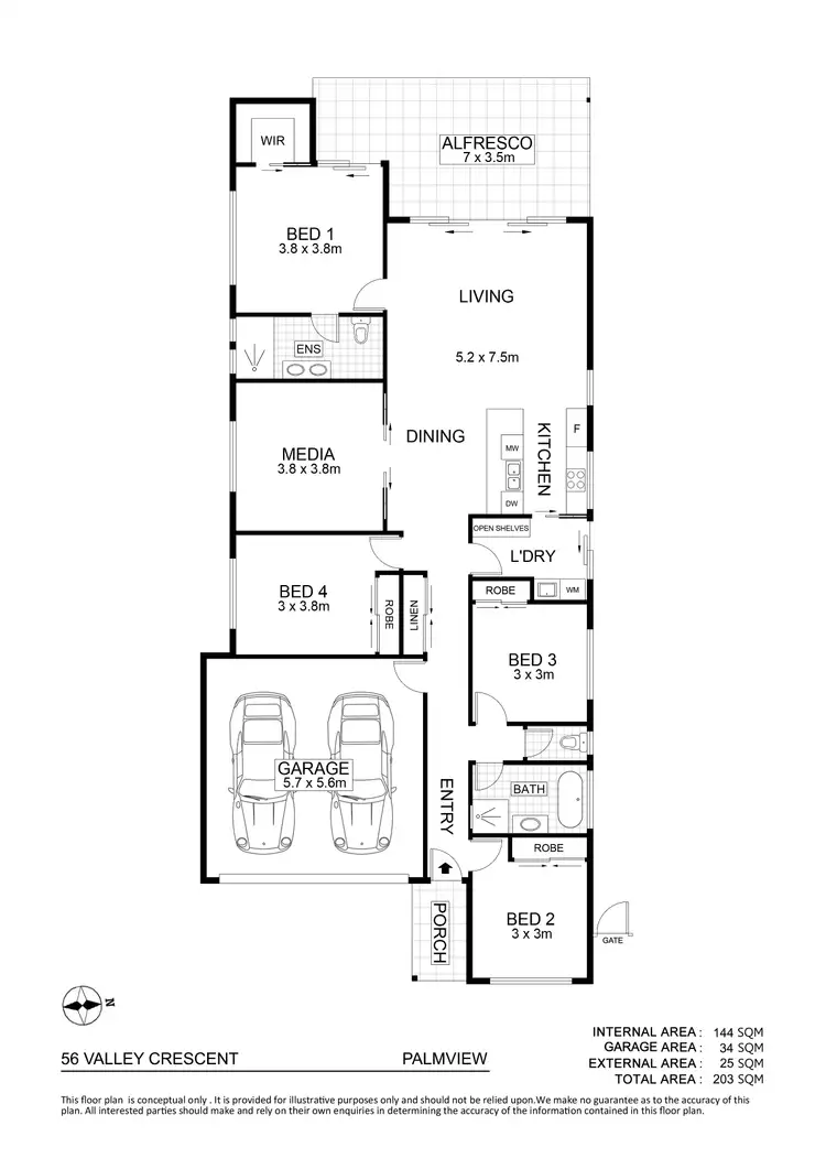 Floorplan of Homely house listing, 56 Valley Crescent, Palmview QLD 4553