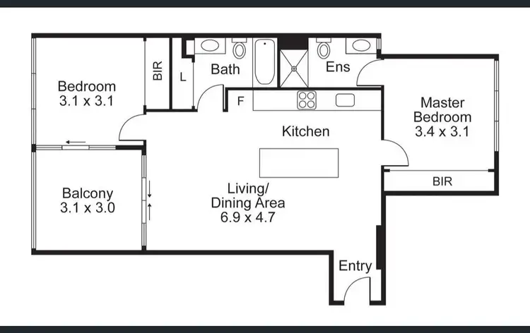 Floorplan of Homely apartment listing, 410/50 Hudson Road, Albion QLD 4010
