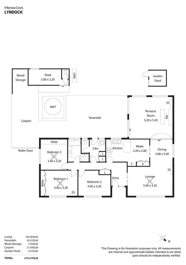 Floorplan of Homely house listing, 9 Barossa Court, Lyndoch SA 5351