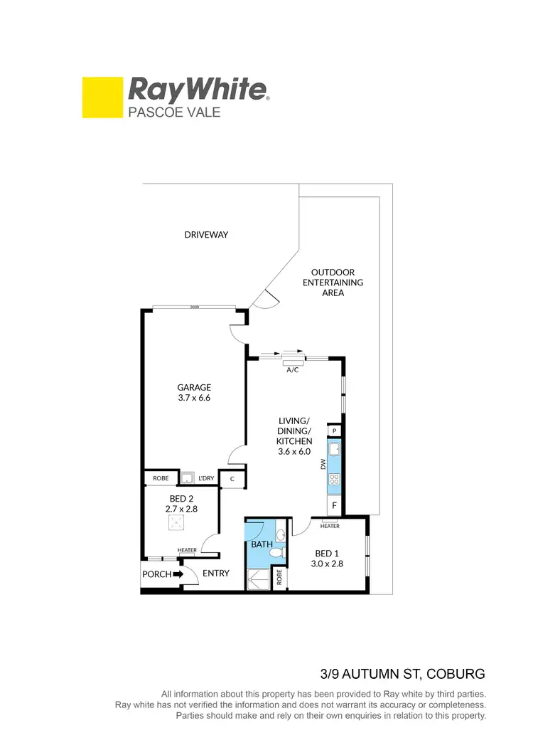 Floorplan of Homely townhouse listing, 3/9 Autumn Street, Coburg VIC 3058