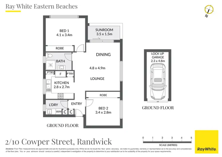 Floorplan of Homely apartment listing, 2/10 Cowper Street, Randwick NSW 2031