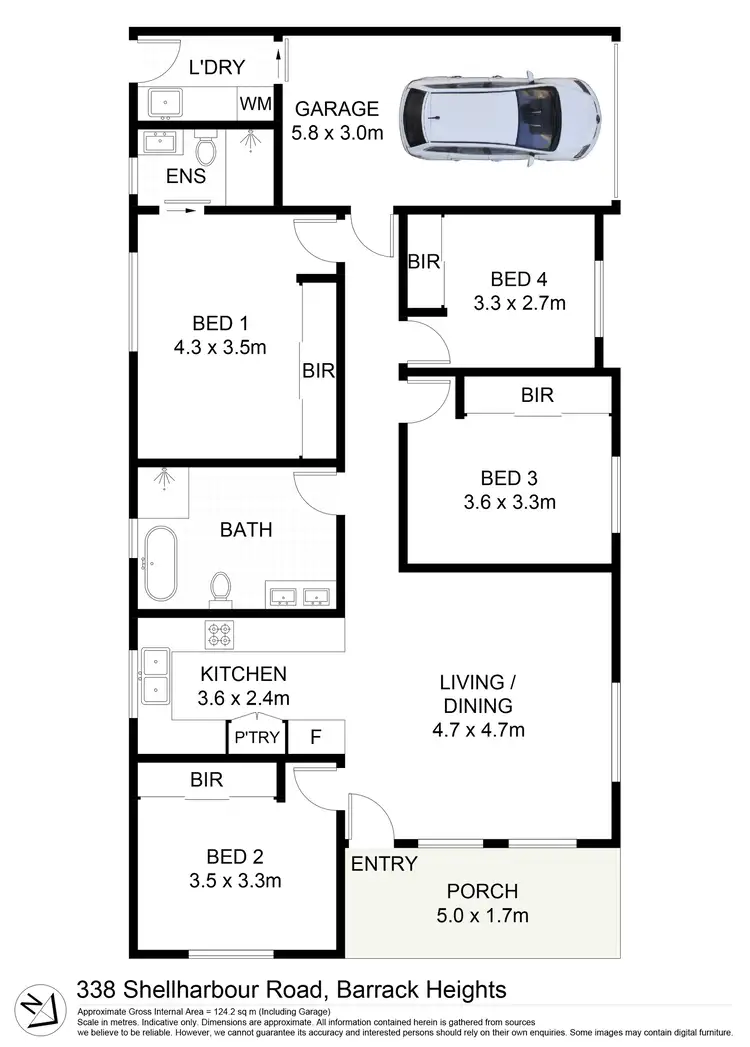 Floorplan of Homely house listing, 338A Shellharbour Road, Barrack Heights NSW 2528