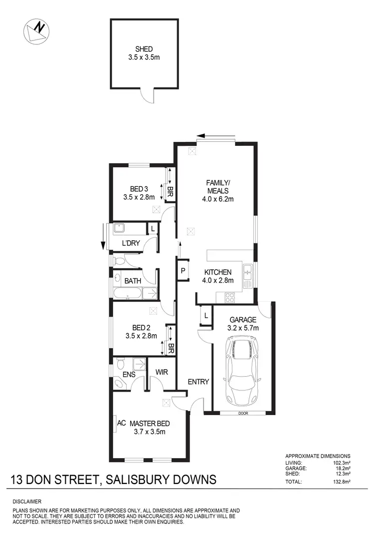 Floorplan of Homely house listing, 13 Don Street, Salisbury Downs SA 5108