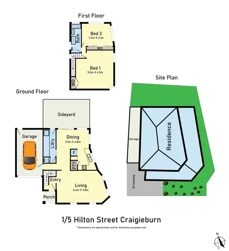 Floorplan of Homely townhouse listing, 1/5 Hilton Street, Craigieburn VIC 3064