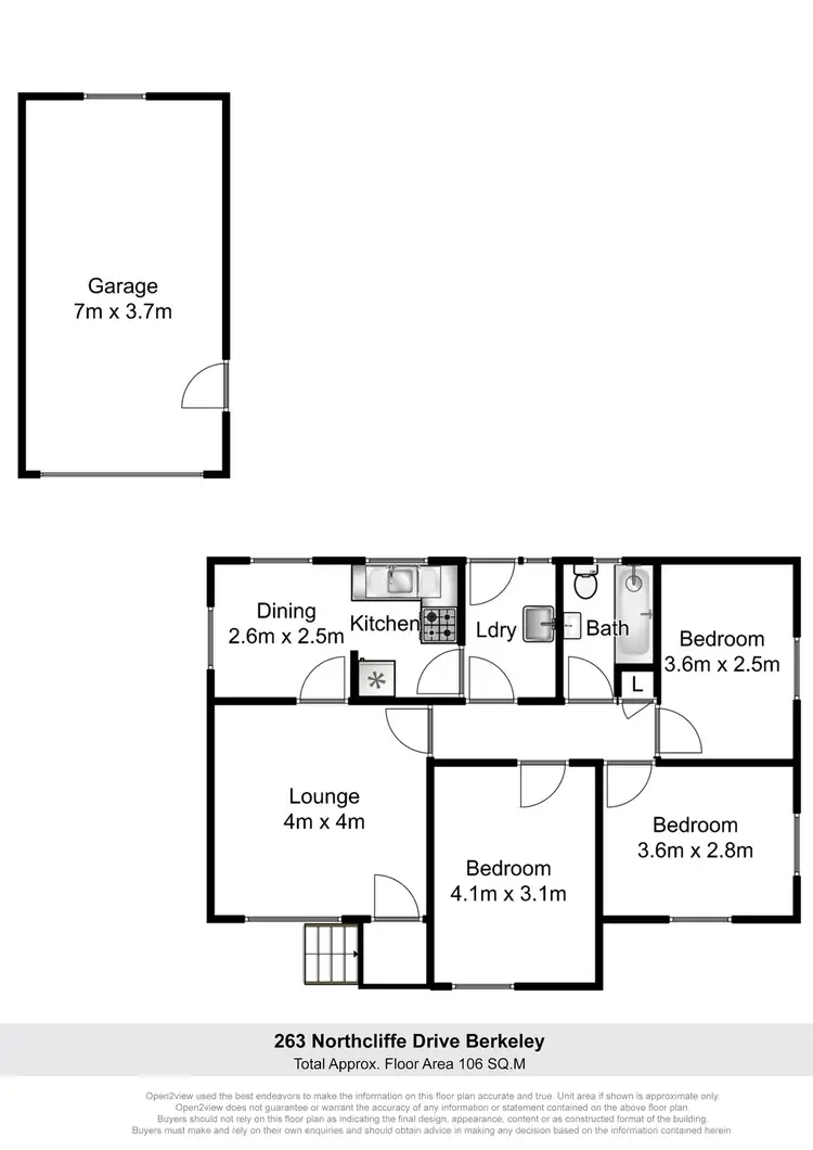 Floorplan of Homely house listing, 263 Northcliffe Drive, Berkeley NSW 2506