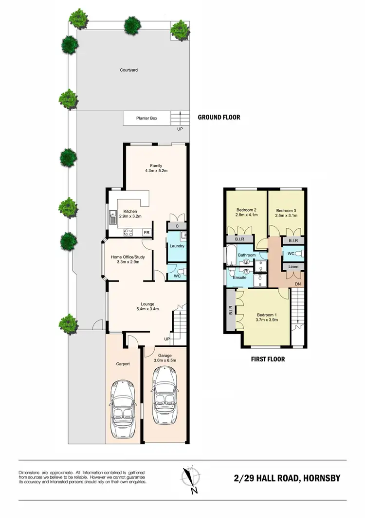 Floorplan of Homely townhouse listing, 2/29 Hall Road, Hornsby NSW 2077