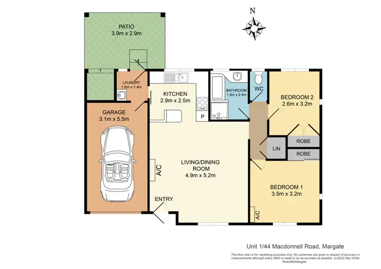 Floorplan of Homely unit listing, 1/44 Macdonnell Road, Margate QLD 4019