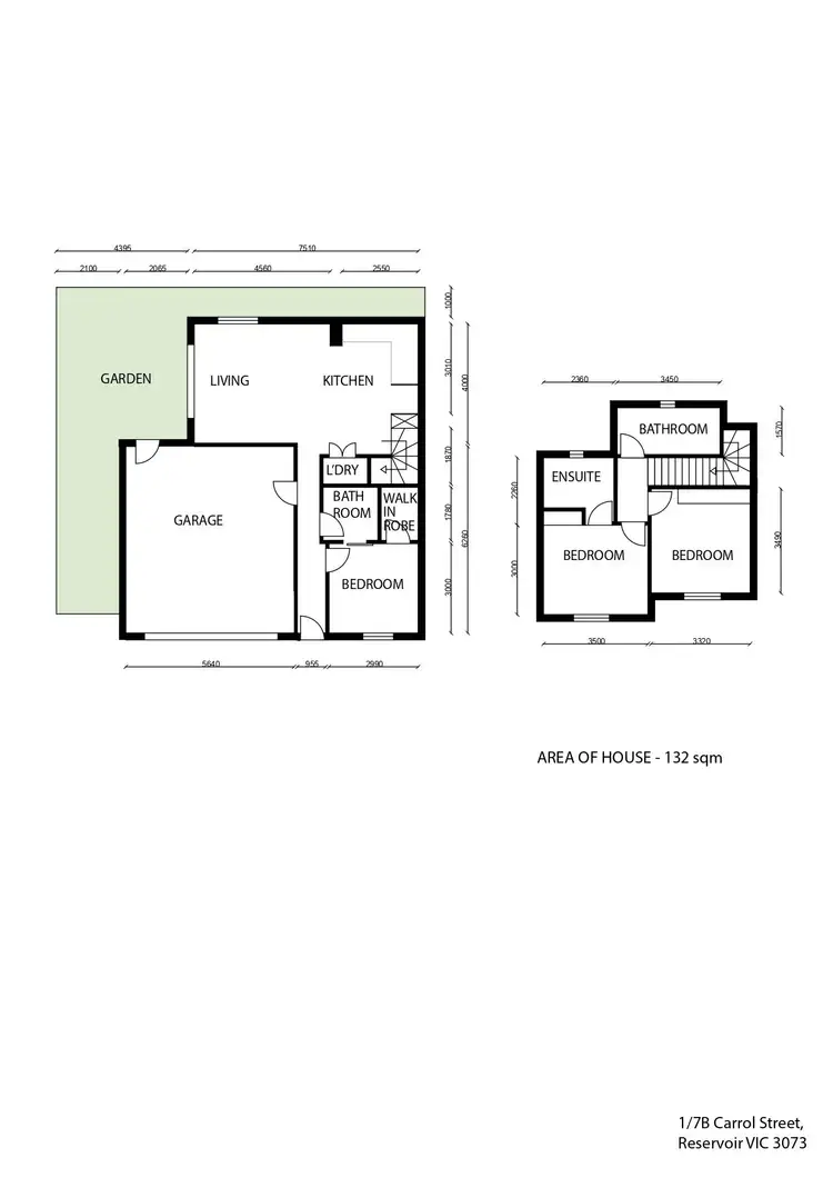 Floorplan of Homely townhouse listing, 1/7B Carrol Street, Reservoir VIC 3073