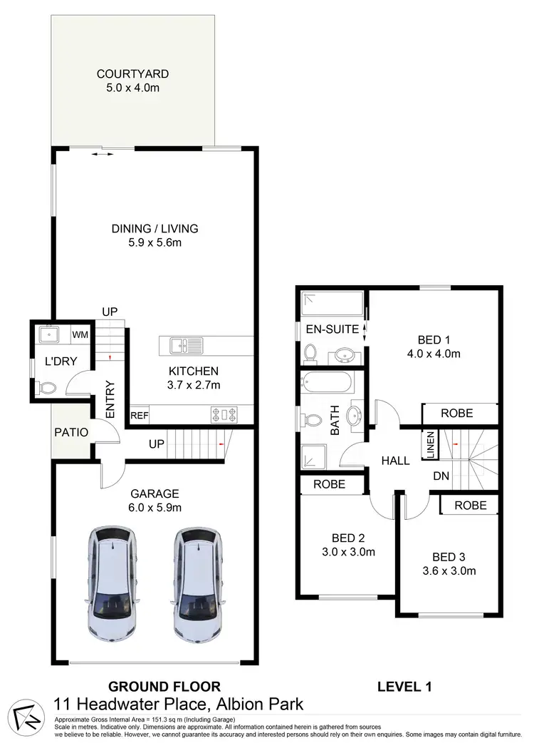 Floorplan of Homely townhouse listing, 11 Headwater Place, Albion Park NSW 2527