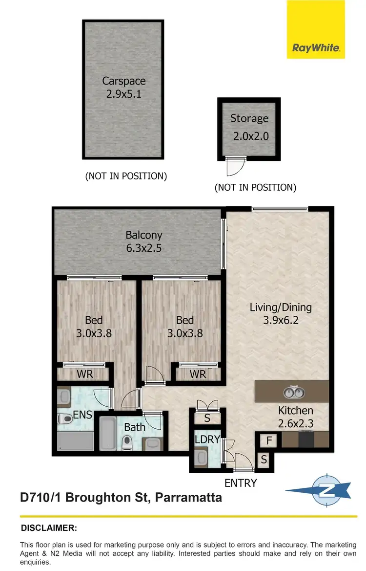 Floorplan of Homely apartment listing, D710/1 Broughton Street, Parramatta NSW 2150