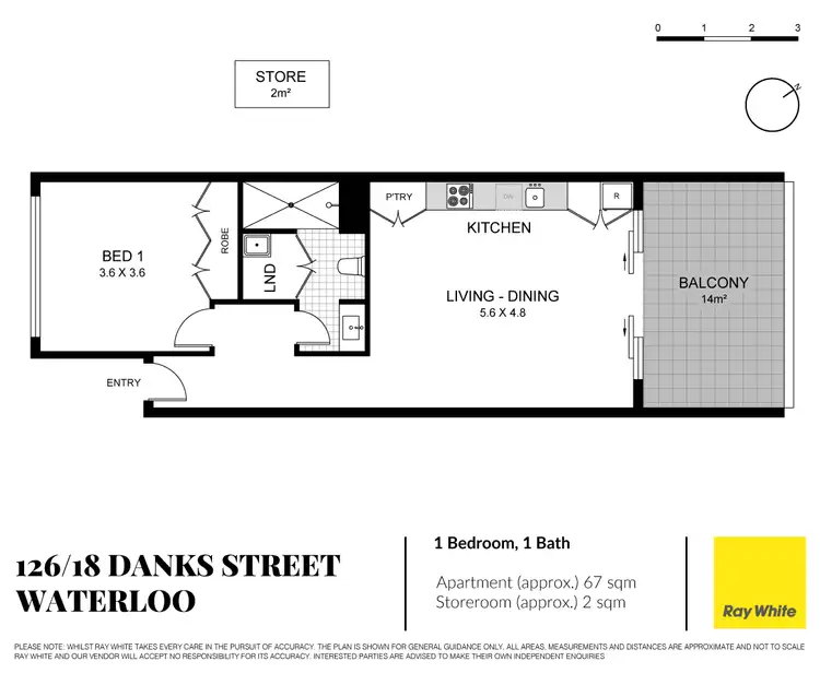 Floorplan of Homely apartment listing, 126/18 Danks Street, Waterloo NSW 2017