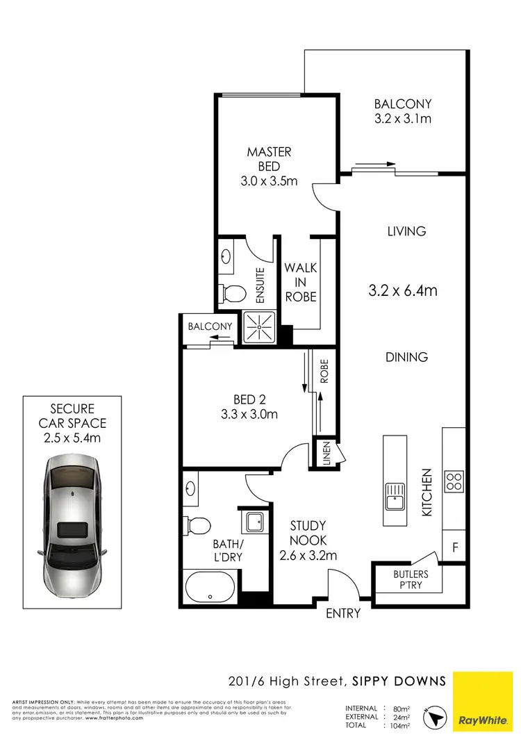 Floorplan of Homely unit listing, Unit 201/6 High Street, Sippy Downs QLD 4556