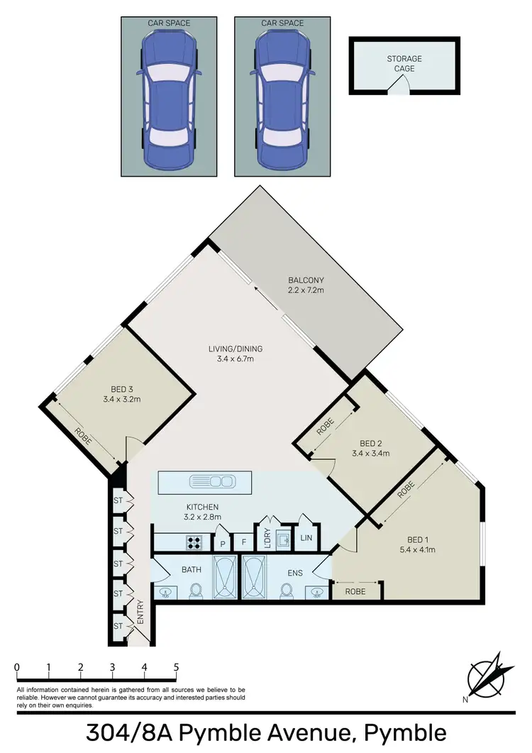 Floorplan of Homely apartment listing, 304/8A Pymble Avenue, Pymble NSW 2073