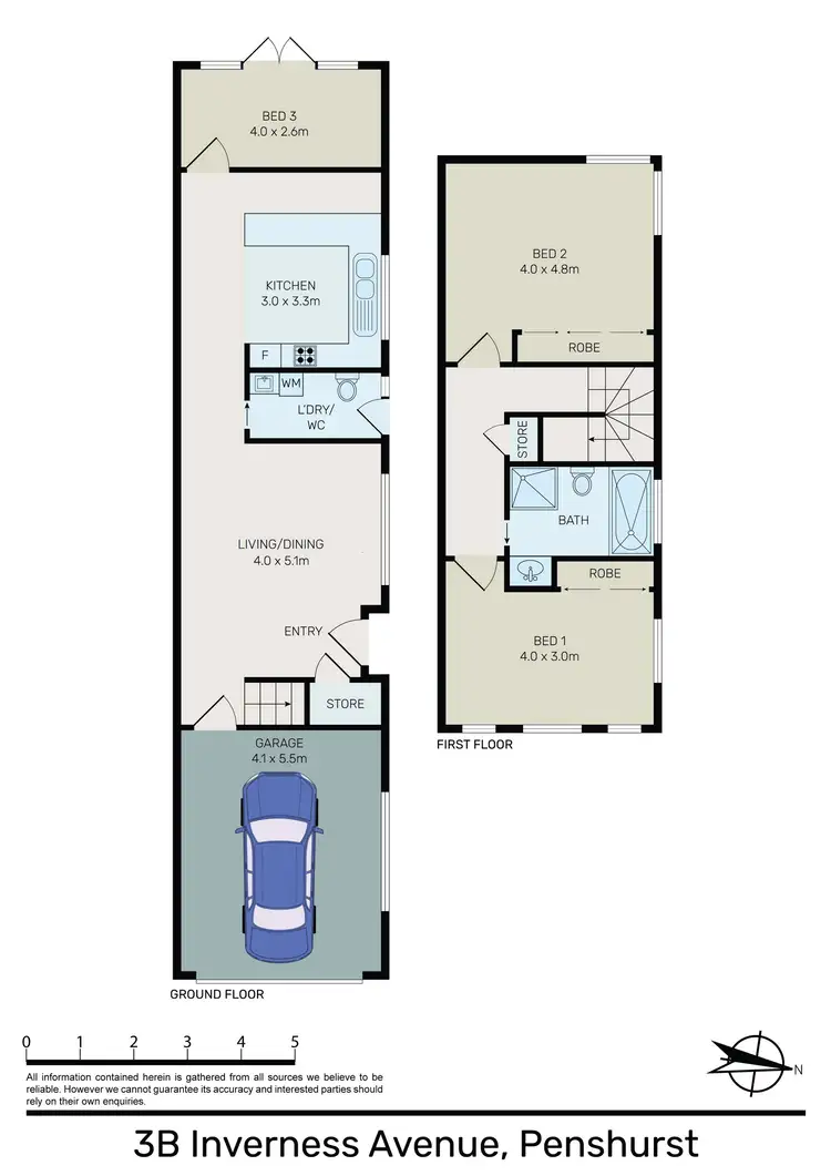 Floorplan of Homely semi-detached listing, 3b Inverness Avenue, Penshurst NSW 2222