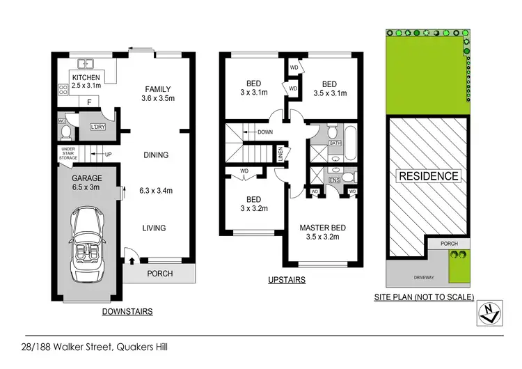 Floorplan of Homely townhouse listing, 28/188 Walker Street, Quakers Hill NSW 2763