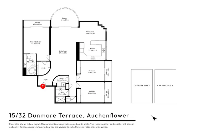 Floorplan of Homely apartment listing, 15/32 Dunmore Terrace, Auchenflower QLD 4066