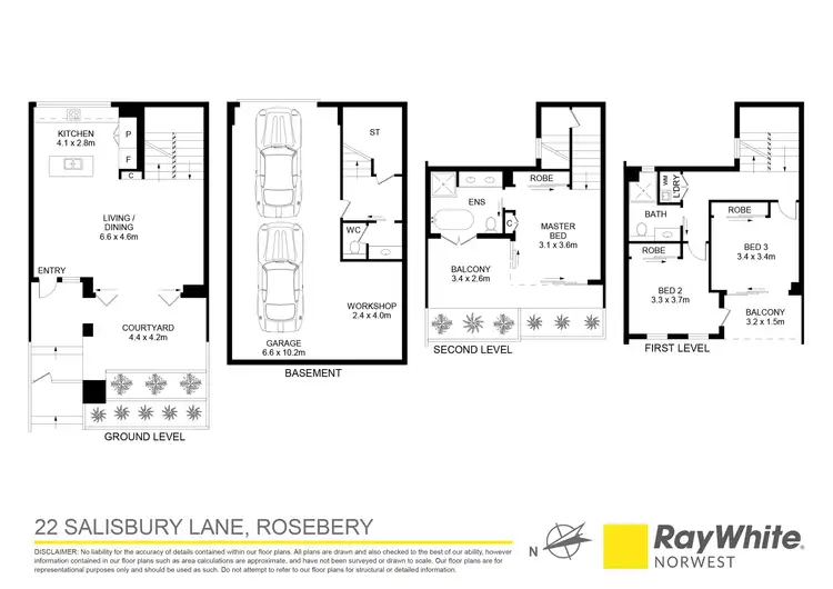 Floorplan of Homely townhouse listing, 22 Salisbury Lane, Rosebery NSW 2018