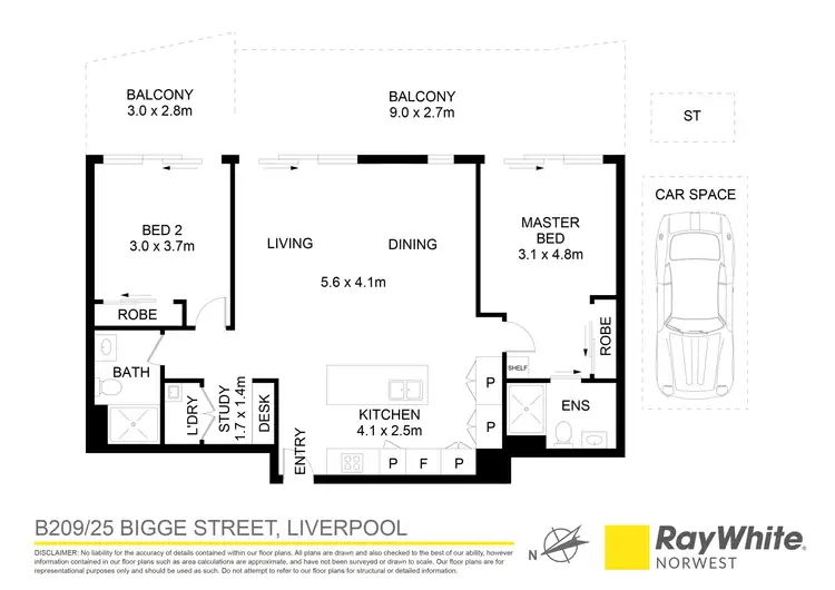 Floorplan of Homely apartment listing, 209/25 Bigge Street, Liverpool NSW 2170