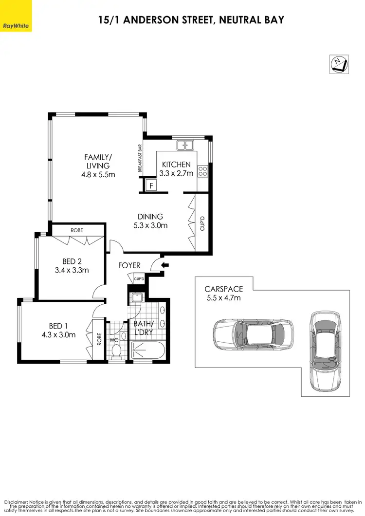 Floorplan of Homely apartment listing, 15/1 Anderson Street, Neutral Bay NSW 2089