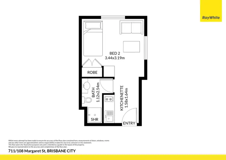 Floorplan of Homely studio listing, 711/108 Margaret Street, Brisbane City QLD 4000
